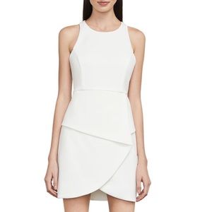 BCBG MaxAzria White Ely Lace-Up-Back Halter Dress